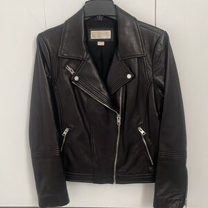 Michael Kors Leather Moto Jacket size Large